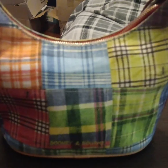 Dooney & Bourke Y2K-ERA 2-fer "Picnic Ants Madness" Plaid Canvas Bag & Wristlet - Picture 4 of 16